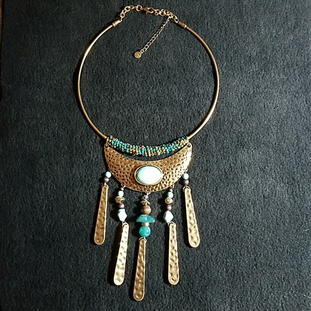 16" hoop choker statement necklace